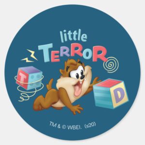 Baby_TAZ™___Little_Terror_Classic_Round_Sticker_1 Baby TAZ™ Little Terror Classic Round Sticker
