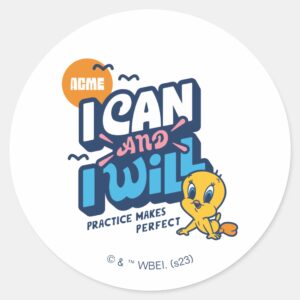 Baby TWEETY™ I Can And I Will Classic Round Sticker