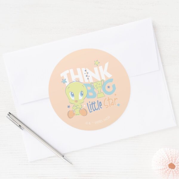 Baby_TWEETY™_-_Think_Big_Little_Star_Classic_Round_Sticker_3 Baby TWEETY™ Think Big Little Star Classic Round Sticker