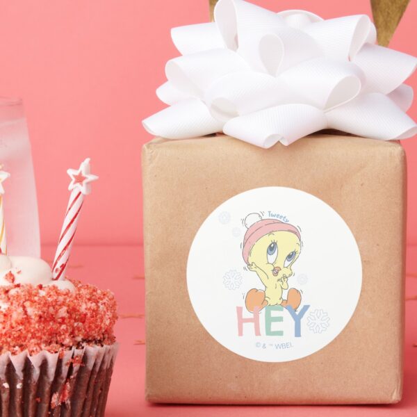 Baby_TWEETY™_Hey_Snow_Classic_Round_Sticker_5 Baby TWEETY™ Hey Snow Classic Round Sticker