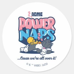 Baby_TWEETY™_&_SYLVESTER™_Power_Naps_Classic_Round_Sticker_1 Baby TWEETY™ SYLVESTER™ Power Naps Classic Round Sticker