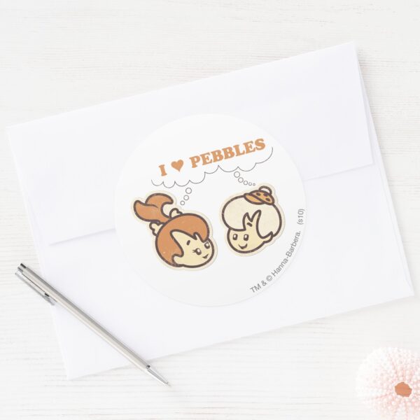 Bam_Bam_loves_PEBBLES™_Classic_Round_Sticker_3 Bam Bam Loves PEBBLES™ Classic Round Sticker