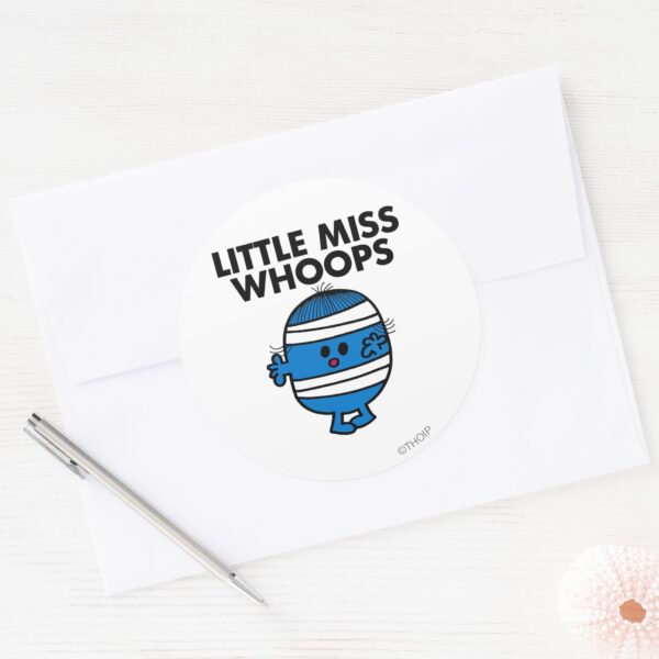 Bandaged_Little_Miss_Whoops_Classic_Round_Sticker_3 Bandaged Little Miss Whoops Classic Round Sticker
