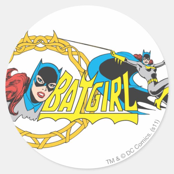 Batgirl_Display_Classic_Round_Sticker_1 Batgirl Display Classic Round Sticker