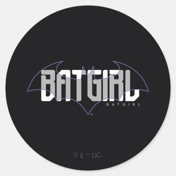 Batgirl_Hi-Tech_Name_Graphic_Classic_Round_Sticker_1 Batgirl Hi Tech Name Graphic Classic Round Sticker