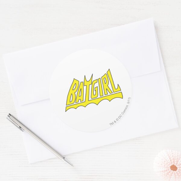 Batgirl_Logo_Classic_Round_Sticker_3 Batgirl Logo Classic Round Sticker