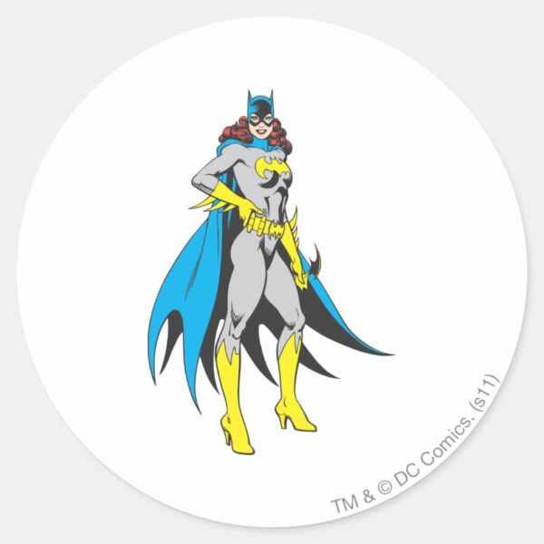 Batgirl_Poses_Classic_Round_Sticker_1 Batgirl Poses Classic Round Sticker