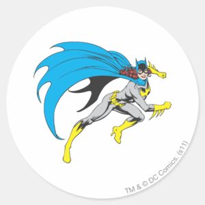 Batgirl Runs Classic Round Sticker