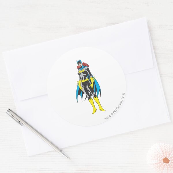 Batgirl_Stands_Classic_Round_Sticker_3 Batgirl Stands Classic Round Sticker