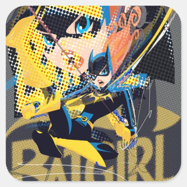 Batgirl_Swinging_Kick_Square_Sticker_1 Batgirl Swinging Kick Square Sticker