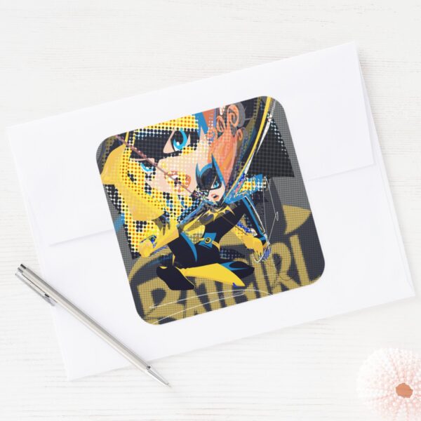 Batgirl_Swinging_Kick_Square_Sticker_3 Batgirl Swinging Kick Square Sticker