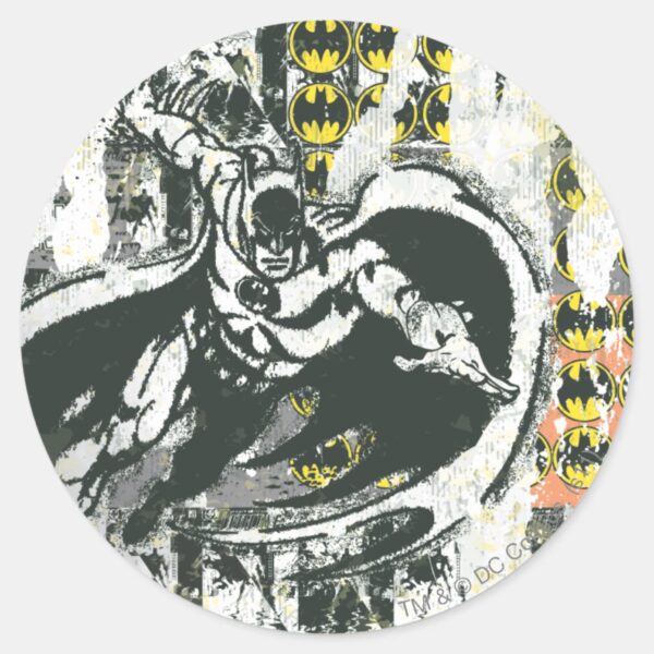 Batman_-_Rise_Up_Collage_1_Classic_Round_Sticker_1 Batman Rise Up Collage 1 Classic Round Sticker