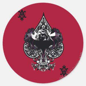 Batman Ace Of Spaces Gothic Crest Classic Round Sticker