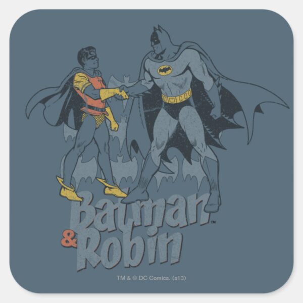 Batman_And_Robin_Distressed_Graphic_Square_Sticker_1 Batman And Robin Distressed Graphic Square Sticker