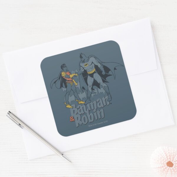 Batman_And_Robin_Distressed_Graphic_Square_Sticker_3 Batman And Robin Distressed Graphic Square Sticker