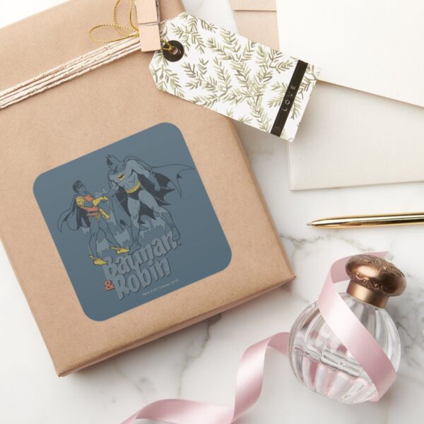 Batman_And_Robin_Distressed_Graphic_Square_Sticker_5 Batman And Robin Distressed Graphic Square Sticker