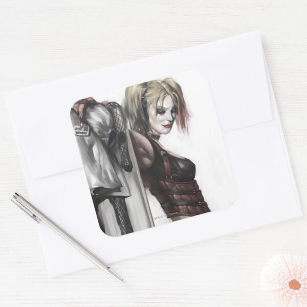 Batman_Arkham_City___Harley_Quinn_Illustration_Square_Sticker_3 Batman Arkham City Harley Quinn Illustration Square Sticker