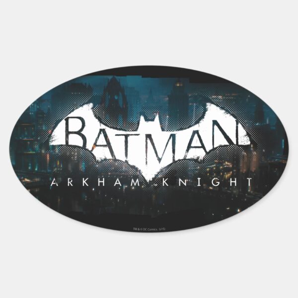 Batman_Arkham_Knight_Gotham_Logo_Oval_Sticker_1 Batman Arkham Knight Gotham Logo Oval Sticker