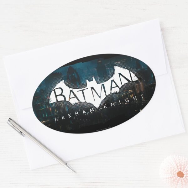Batman_Arkham_Knight_Gotham_Logo_Oval_Sticker_3 Batman Arkham Knight Gotham Logo Oval Sticker