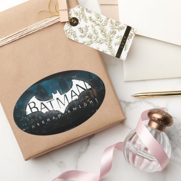 Batman_Arkham_Knight_Gotham_Logo_Oval_Sticker_5 Batman Arkham Knight Gotham Logo Oval Sticker