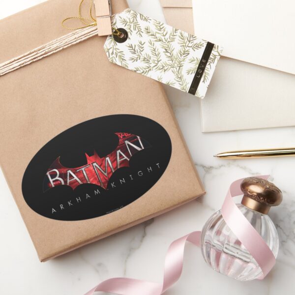 Batman_Arkham_Knight_Red_Logo_Oval_Sticker_5 Batman Arkham Knight Red Logo Oval Sticker