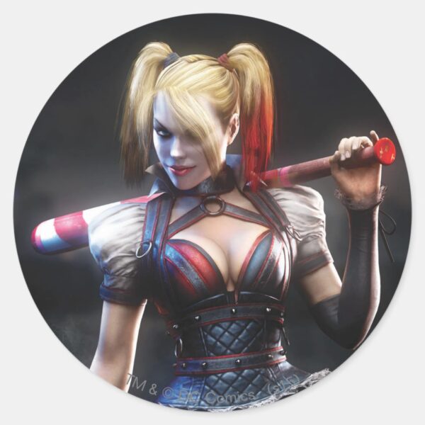 Batman_Arkham_Knight___Harley_Quinn_with_Bat_Classic_Round_Sticker_1 Batman Arkham Knight Harley Quinn With Bat Classic Round Sticker