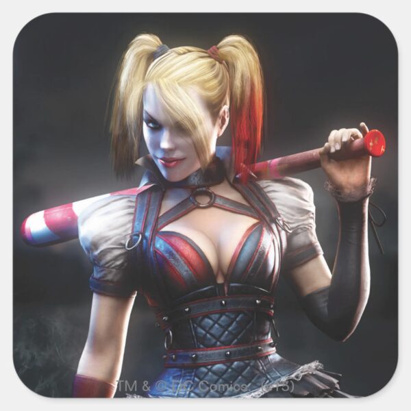 Batman_Arkham_Knight___Harley_Quinn_with_Bat_Square_Sticker_1 Batman Arkham Knight Harley Quinn With Bat Square Sticker