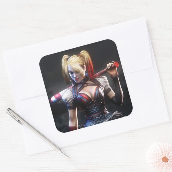 Batman_Arkham_Knight___Harley_Quinn_with_Bat_Square_Sticker_3 Batman Arkham Knight Harley Quinn With Bat Square Sticker