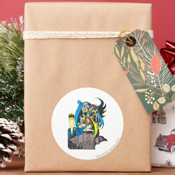 Batman_Batgirl_Robin_Classic_Round_Sticker_5 Batman Batgirl Robin Classic Round Sticker