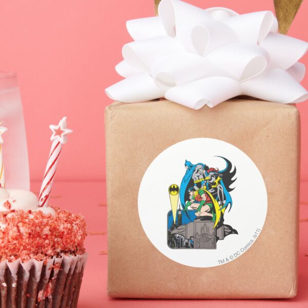 Batman_Batgirl_Robin_Classic_Round_Sticker_6 Batman Batgirl Robin Classic Round Sticker