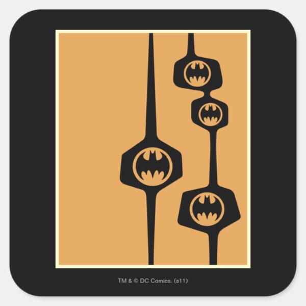 Batman_Black_Orange_Frame_Square_Sticker_1 Batman Black Orange Frame Square Sticker