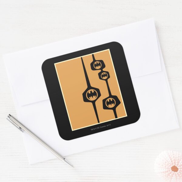 Batman_Black_Orange_Frame_Square_Sticker_3 Batman Black Orange Frame Square Sticker