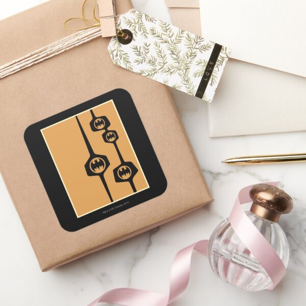 Batman_Black_Orange_Frame_Square_Sticker_5 Batman Black Orange Frame Square Sticker