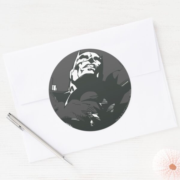 Batman_Black_&_White_Graffiti_Stencil_Classic_Round_Sticker_3 Batman Black White Graffiti Stencil Classic Round Sticker