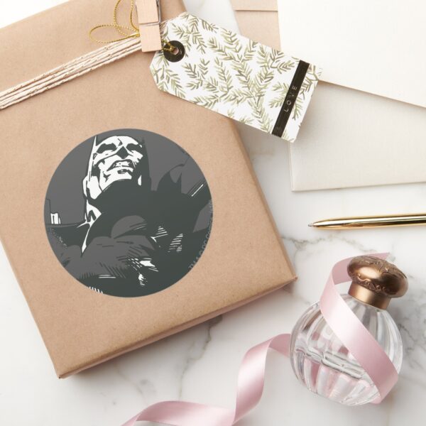 Batman_Black_&_White_Graffiti_Stencil_Classic_Round_Sticker_5 Batman Black White Graffiti Stencil Classic Round Sticker