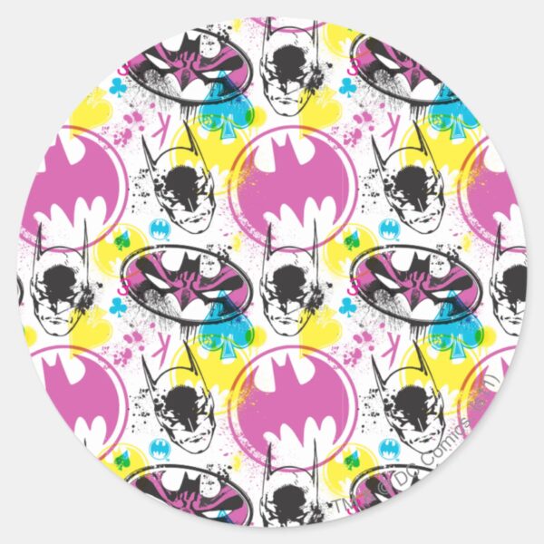 Batman_Color_Code_Pattern_3_Classic_Round_Sticker_1 Batman Color Code Pattern 3 Classic Round Sticker
