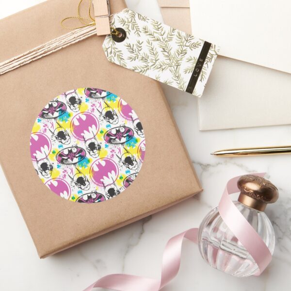 Batman_Color_Code_Pattern_3_Classic_Round_Sticker_5 Batman Color Code Pattern 3 Classic Round Sticker