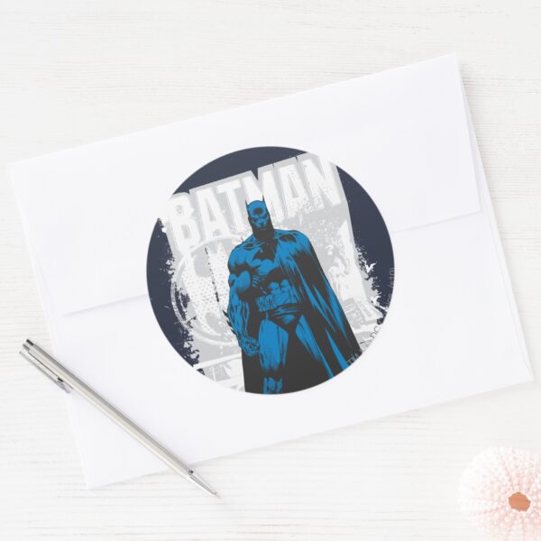 Batman_Comic_-_Vintage_Full_View_Classic_Round_Sticker_3 Batman Comic Vintage Full View Classic Round Sticker