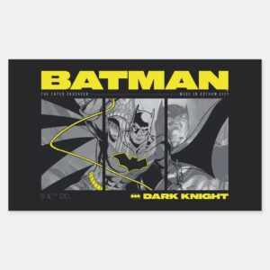 Batman Comic Tri Panel Graphic Rectangular Sticker