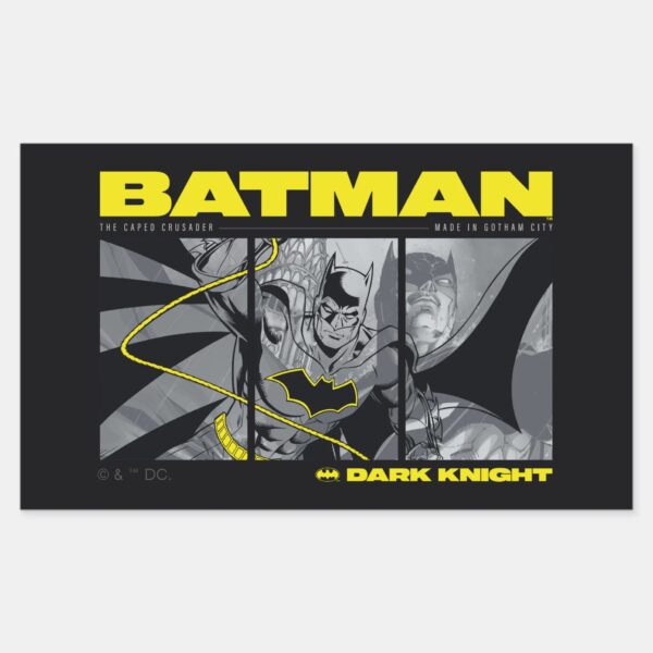 Batman_Comic_Tri-Panel_Graphic_Rectangular_Sticker_1 Batman Comic Tri Panel Graphic Rectangular Sticker