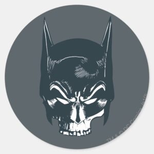 Batman Cowl Skull Icon Classic Round Sticker