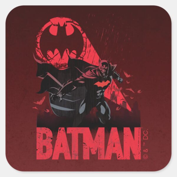 Batman_Crimson_Bat_Signal_Square_Sticker_1 Batman Crimson Bat Signal Square Sticker