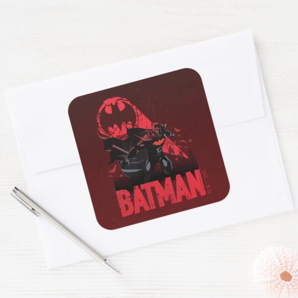 Batman_Crimson_Bat_Signal_Square_Sticker_3 Batman Crimson Bat Signal Square Sticker