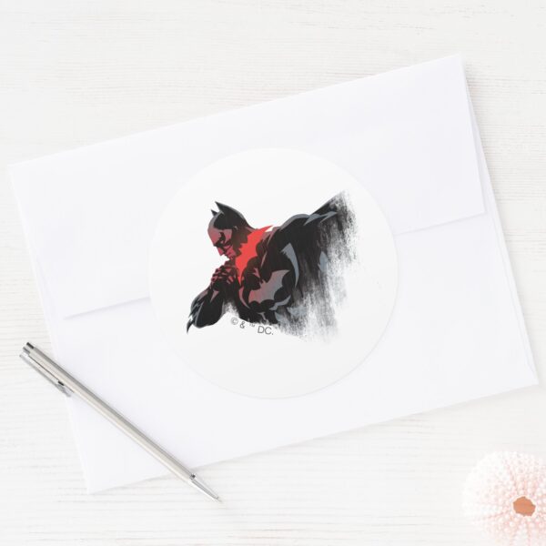 Batman_Crimson_Batarang_Classic_Round_Sticker_3 Batman Crimson Batarang Classic Round Sticker