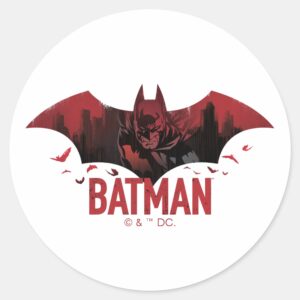 Batman Crimson Gotham Icon Classic Round Sticker