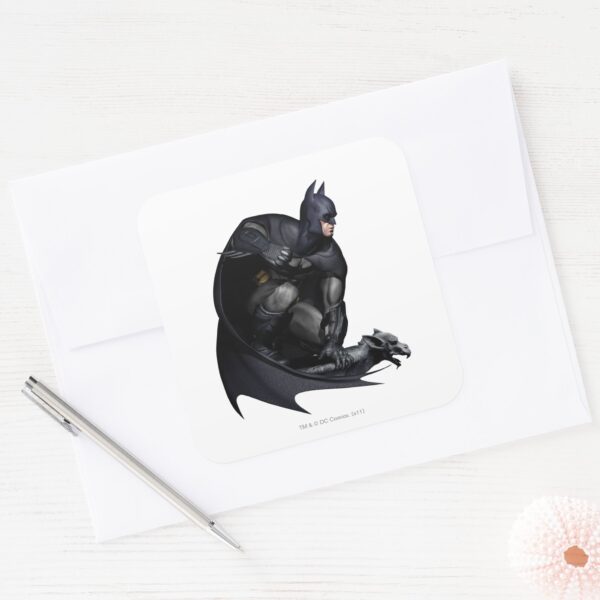 Batman_Crouching_Square_Sticker_3 Batman Crouching Square Sticker