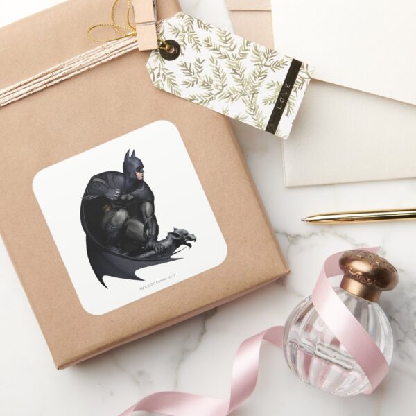 Batman_Crouching_Square_Sticker_5 Batman Crouching Square Sticker