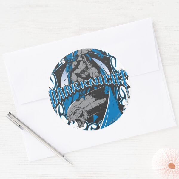 Batman_Dark_Knight___Blue_Grey_Logo_Classic_Round_Sticker_3 Batman Dark Knight Blue Grey Logo Classic Round Sticker