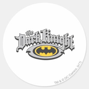 Batman Dark Knight Name And Oval Logo Classic Round Sticker