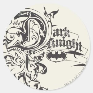 Batman Dark Knight Ornate Logo Classic Round Sticker